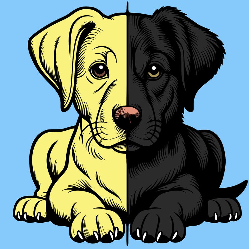 realistic dog split picture