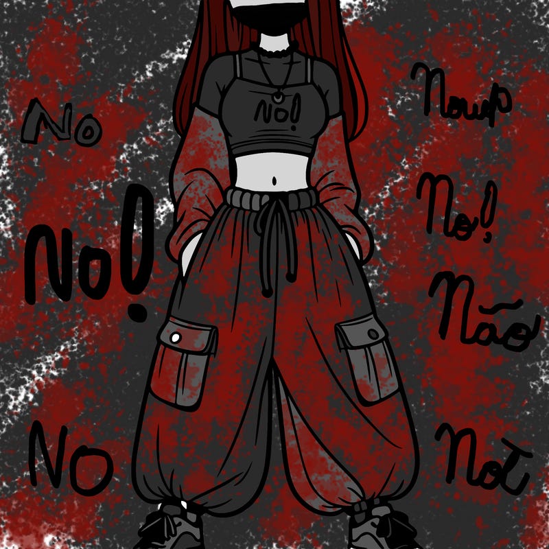 girl in a crop top and baggy pants