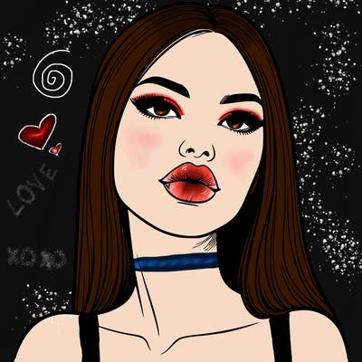 realistic woman with full lips