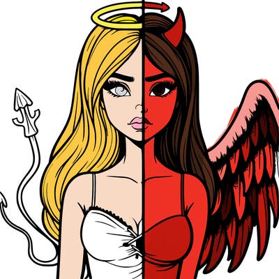 devil vs angel realistic girl