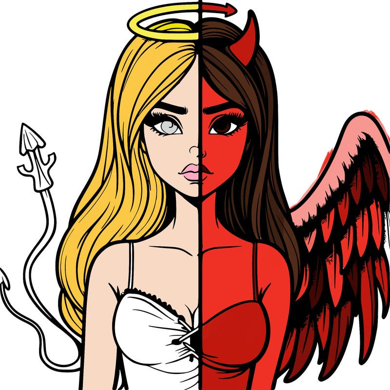 devil vs angel realistic girl