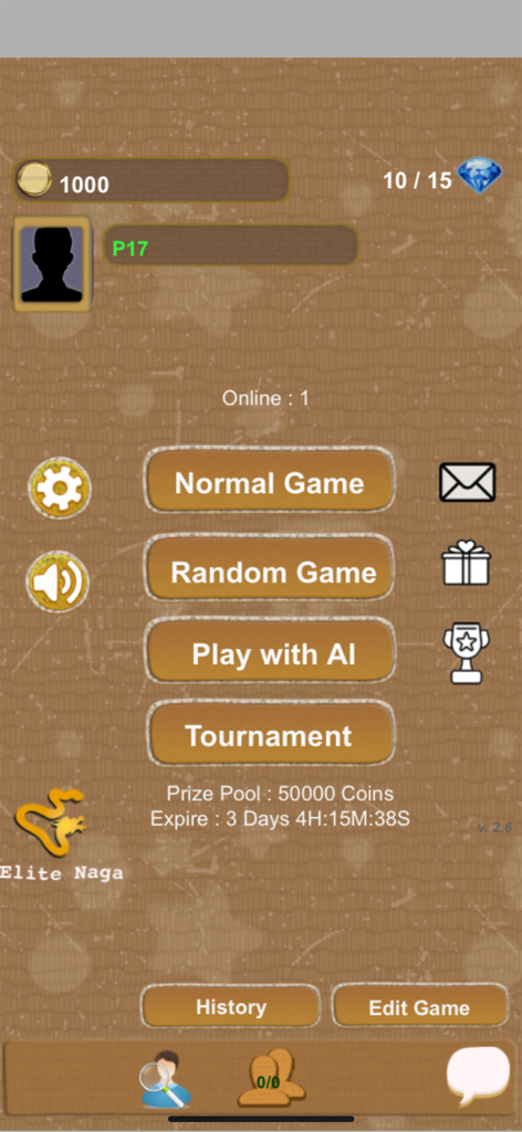 Shatranj - Ancient Chess - Menú principal de la aplicación Shatranj Ajedrez Ancestral que muestra modos de juego, incluyendo juego contra IA y torneos, con una estética de pergamino antiguo