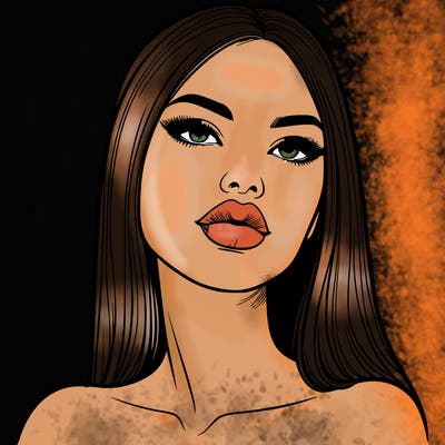 realistic woman with full lips