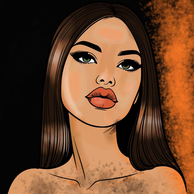 realistic woman with full lips