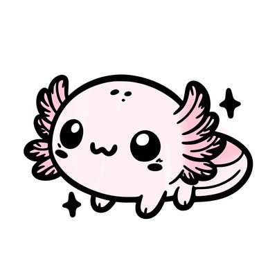 cute easy baby axolotl