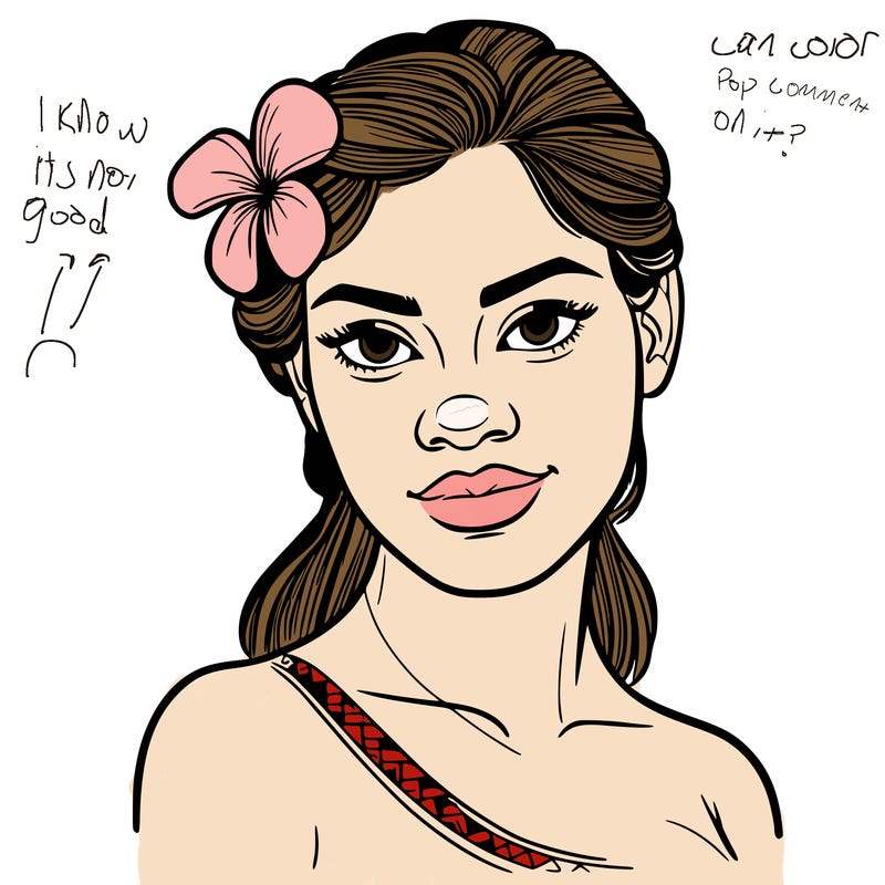 a realistic polynesian woman with a samoan pacific look and a taupou