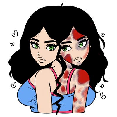 realistic girl split