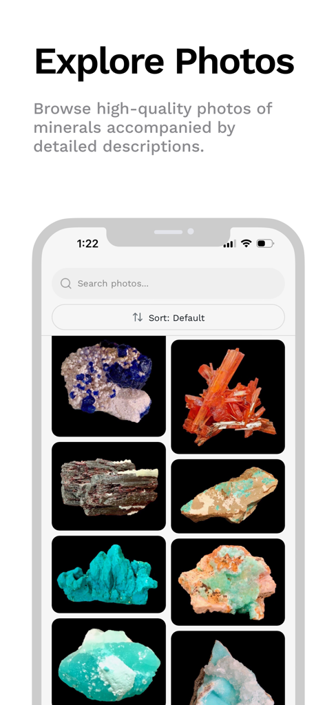 Prospector Minerals - A gallery of high quality mineral photos in the Prospector Minerals app with search and sort options