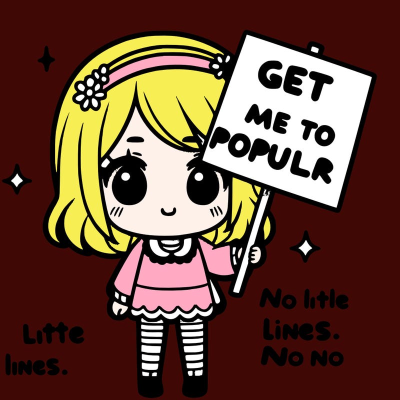 cute girl holding a sign that says get me to popular page