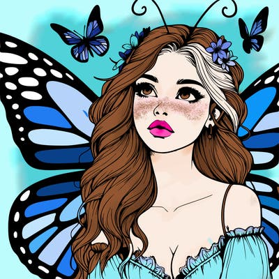 butterfly fairy realistic girl