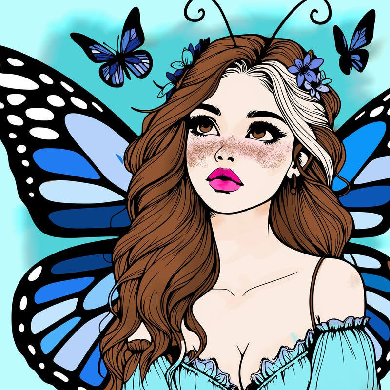 butterfly fairy realistic girl