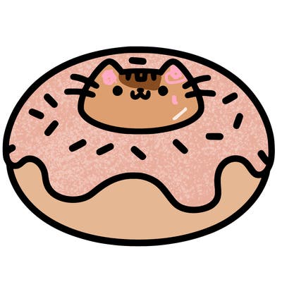pusheen as a donut