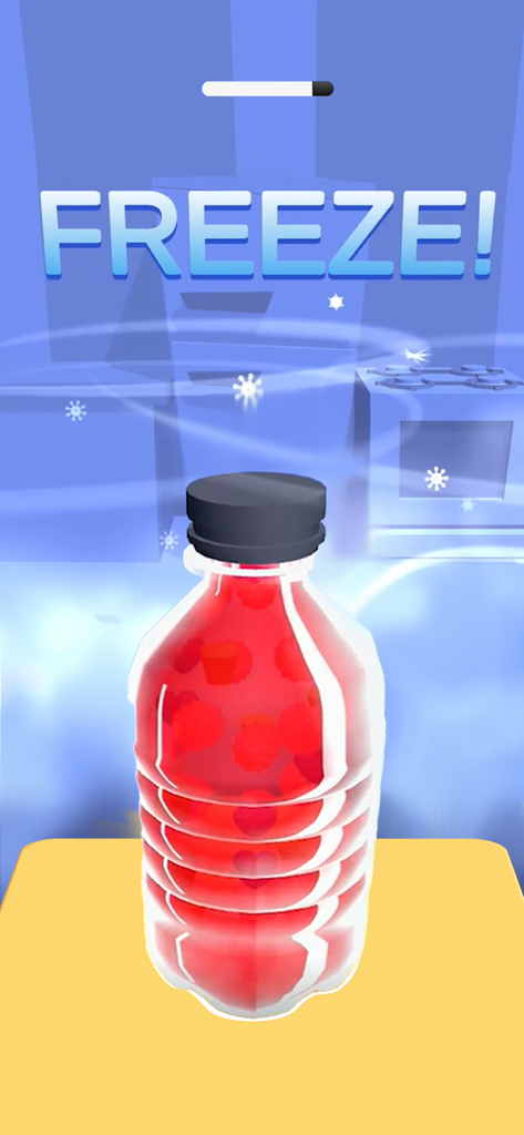 Una botella de miel roja congelándose en una simulación ASMR satisfactoria