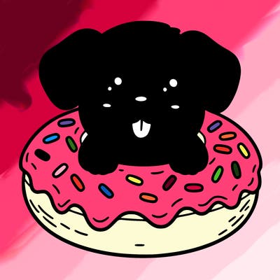 dog in a donut