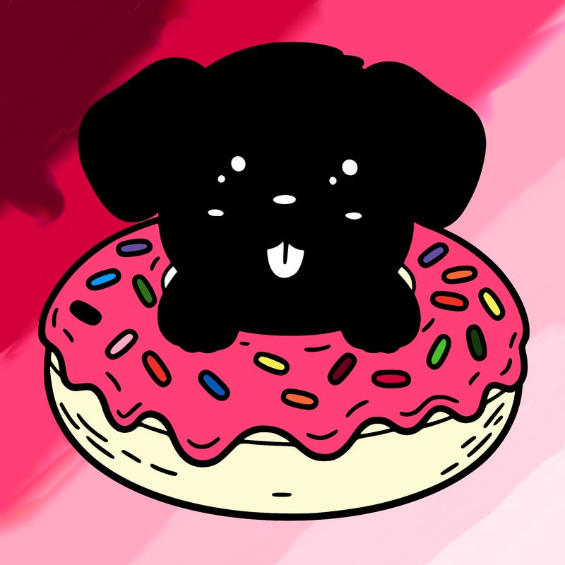 dog in a donut