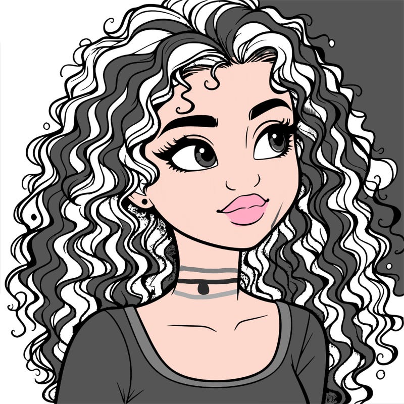realistic girl with curly hair