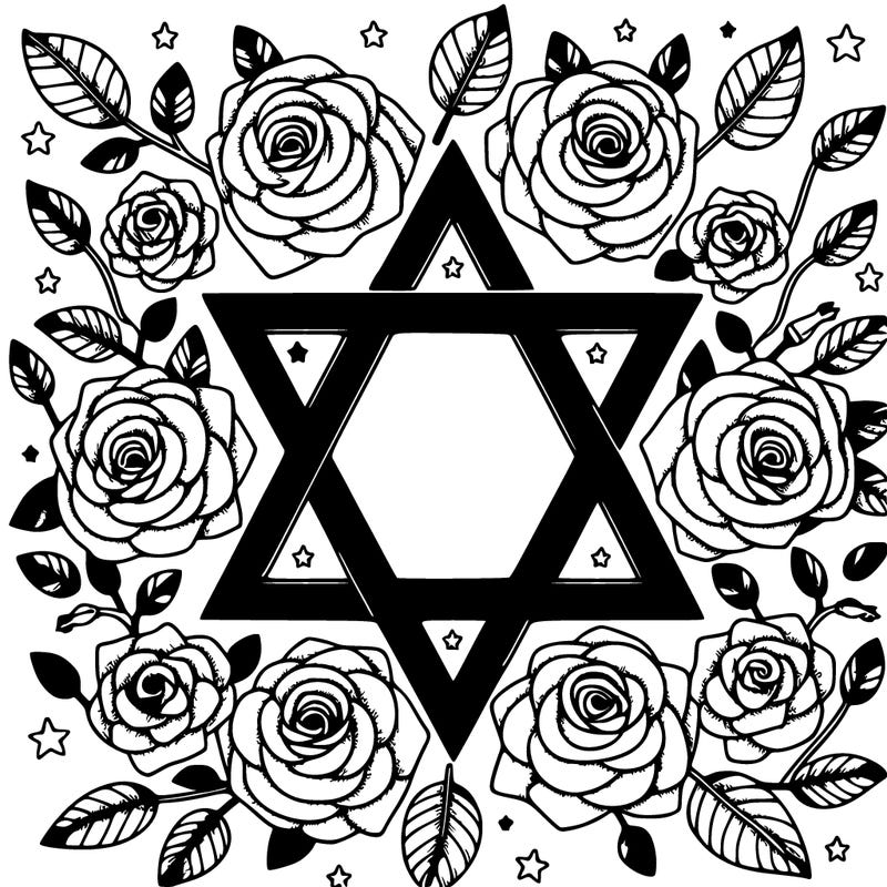 star of david with roses