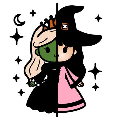split princess and witch