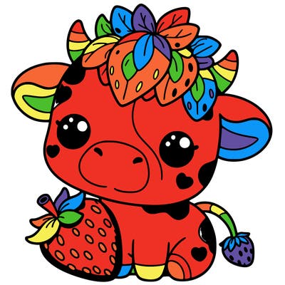 cute strawberry cow
