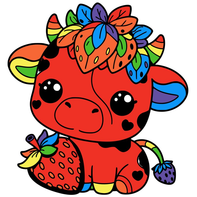 cute strawberry cow