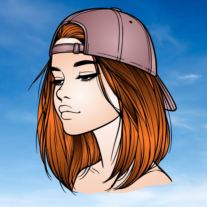 realistic  girl with a backwards hat