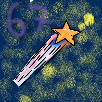 a shooting star in the sky