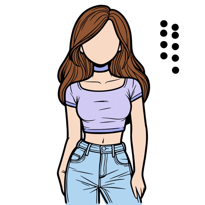 girl with a crop top and jeans