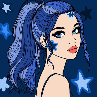 realistic pretty girl with high pony tail