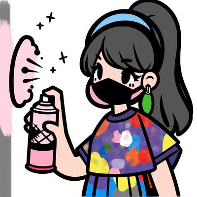 girl spray painting