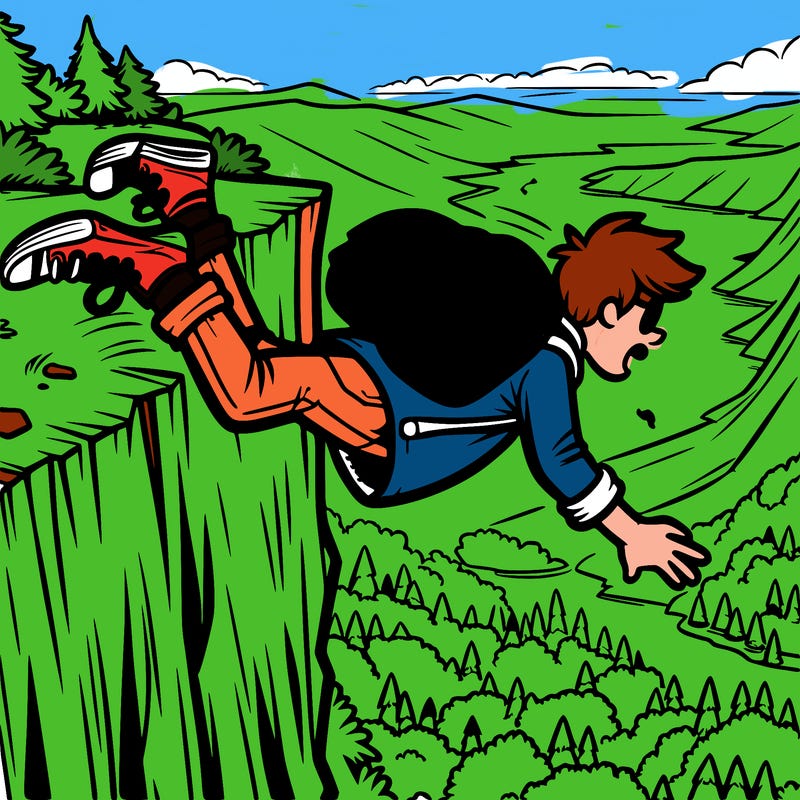 falling off a cliff side veiw