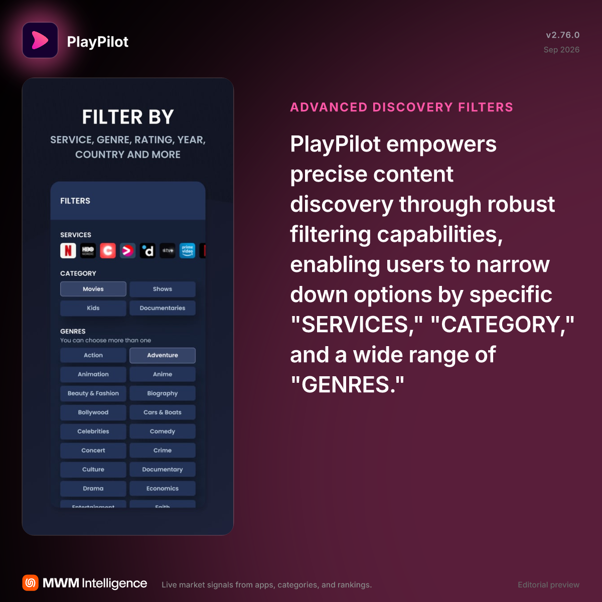 PlayPilot - Entertainment App | MWM