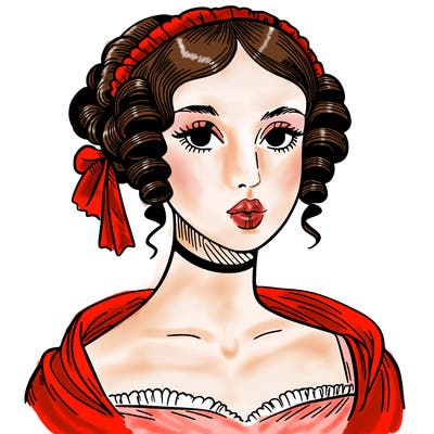 regency girl with lips