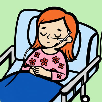 a girl with a coma in a hospital realistic