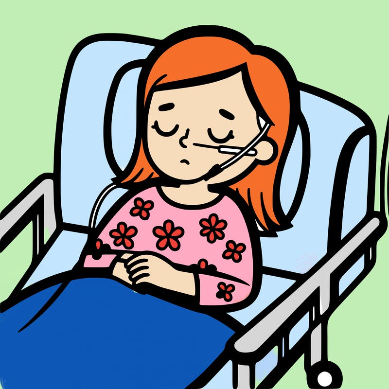 a girl with a coma in a hospital realistic