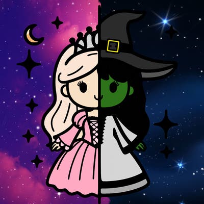 split princess and witch