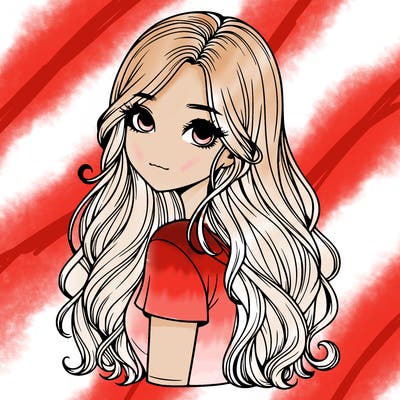 realistic girl with pretty hair