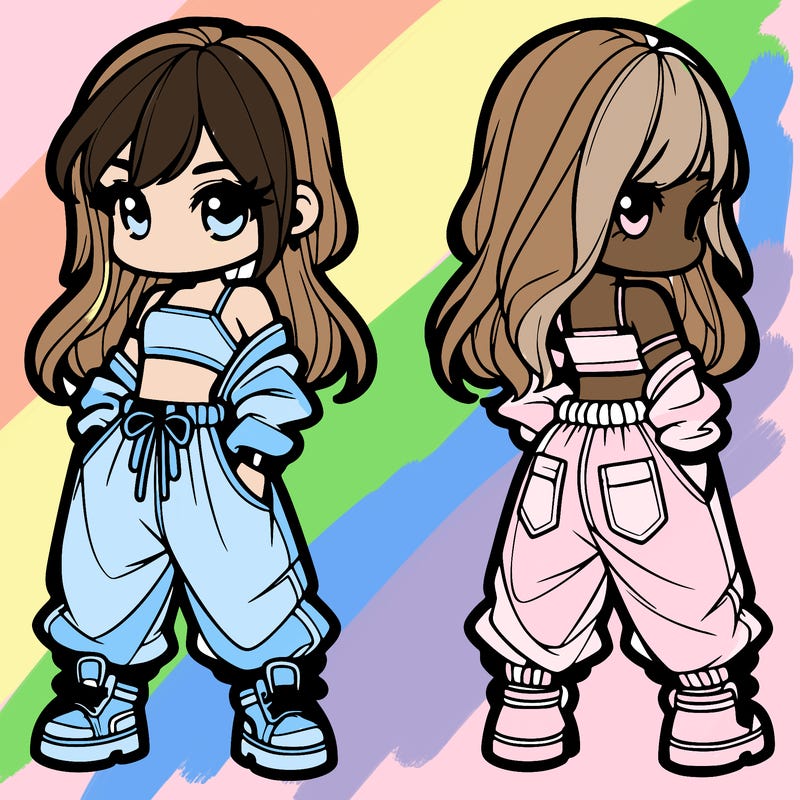 girl in crop top and baggy pants