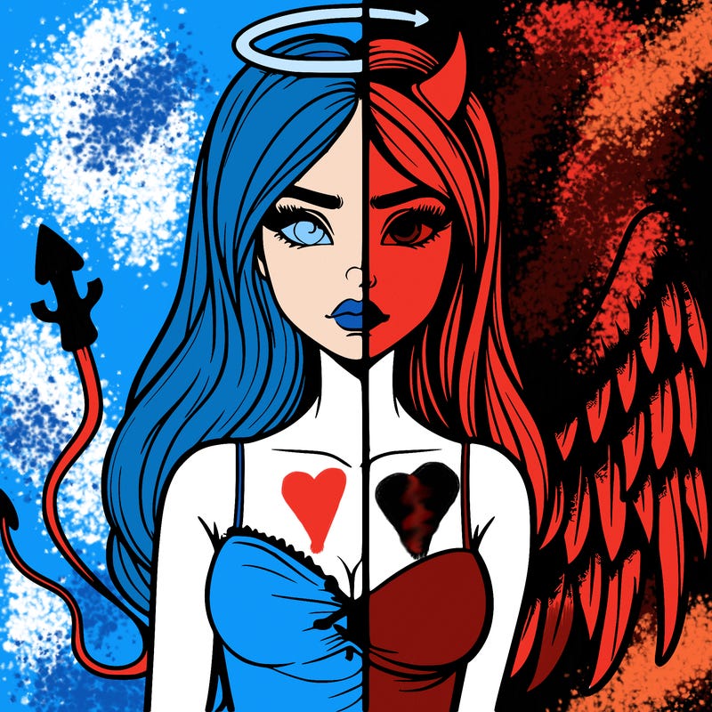 devil vs angel realistic girl