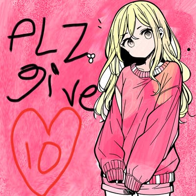 manga teen girl  in a sweater and baggy pants