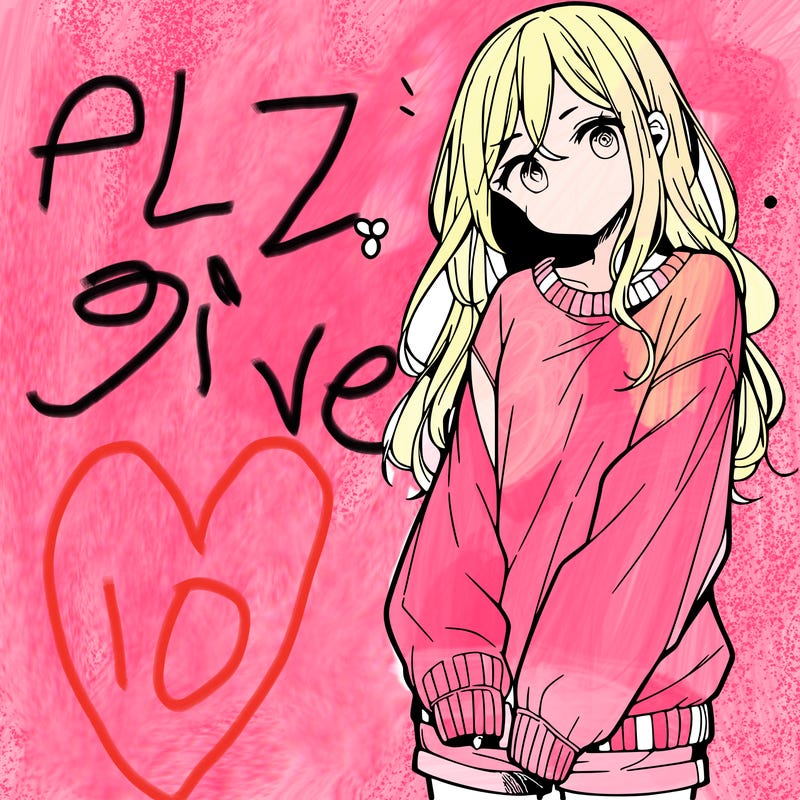 manga teen girl  in a sweater and baggy pants