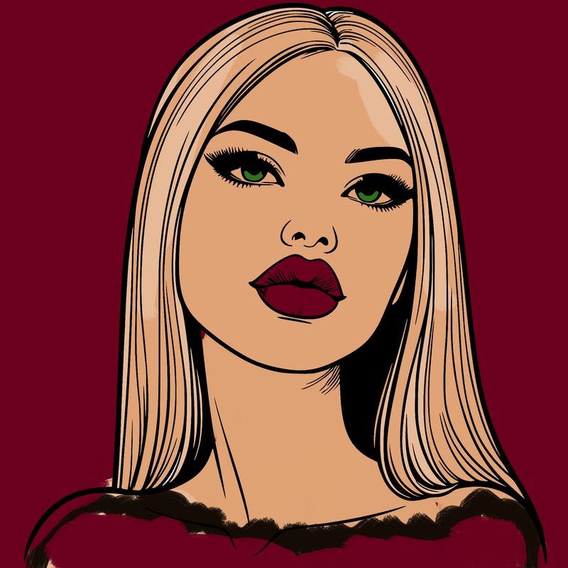 realistic woman with full lips