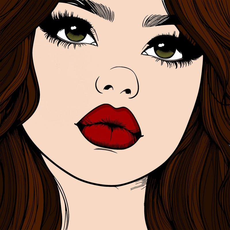 really realistic girl with lips