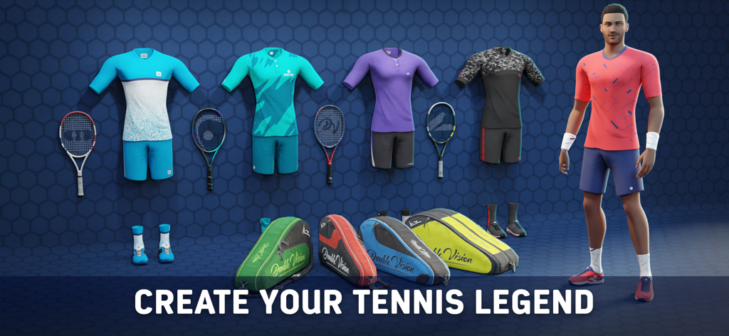 Tennis Open 2025 - Clash Sport - Una variedad de atuendos de tenis, raquetas y bolsas deportivas disponibles para la personalización del jugador