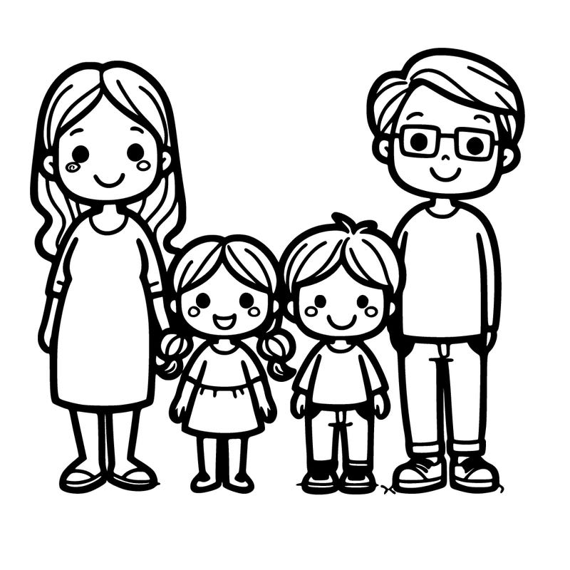 a mom a dad a boy and a girl