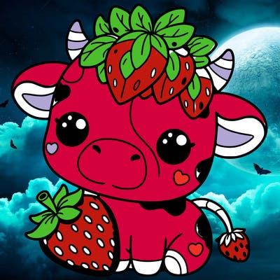 cute strawberry cow