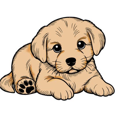 a cute realistic puppy