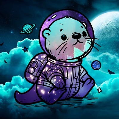 otter in a space suit