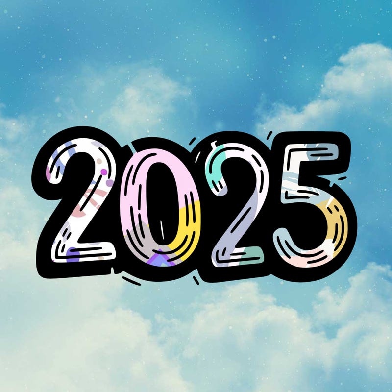 one line scrawled numbers sketch design “2025”