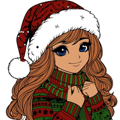 realistic christmas girl