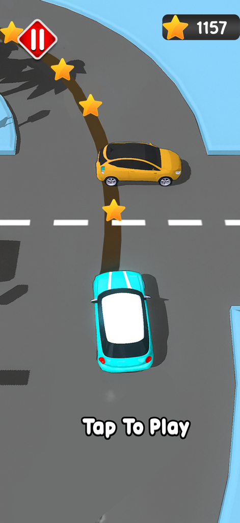 Pick Up Me 3D Taxi Game - Pick Up Me 3D Taxi Game showing a blue car navigating through city traffic